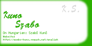 kuno szabo business card